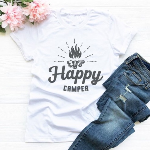 American Bear Cub® Tops - Happy camper shirt - camping - hiking - adventure